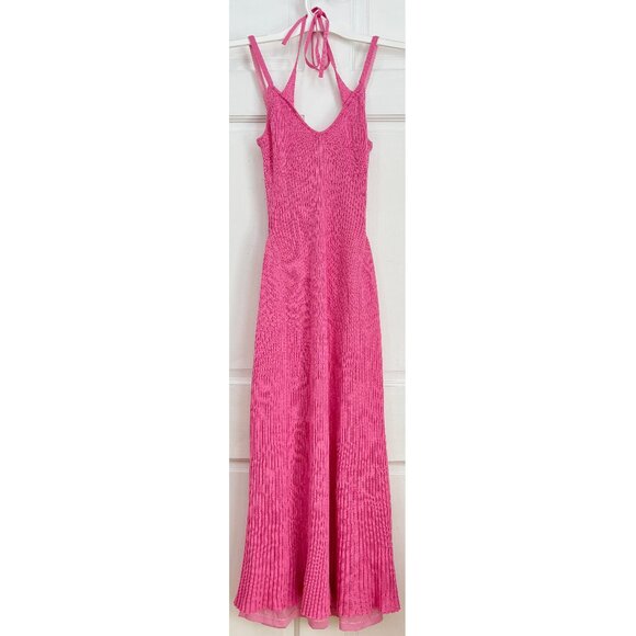 Hansen & Gretel Dress Belinda Pink Fuschia Knit Strap Midi Halter Long Straps XS - Picture 5 of 14